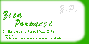 zita porpaczi business card